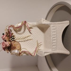 Cake Topper Chair w/ Flowers, Ribbon & Beads Shower Gift